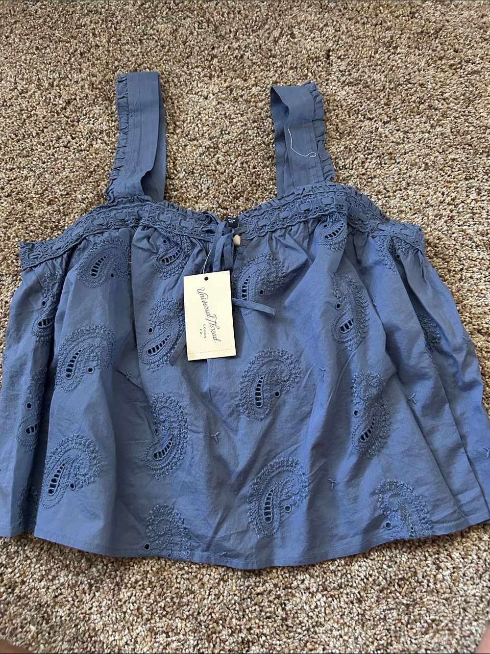 New Cutwork Paisley Tank Top size M